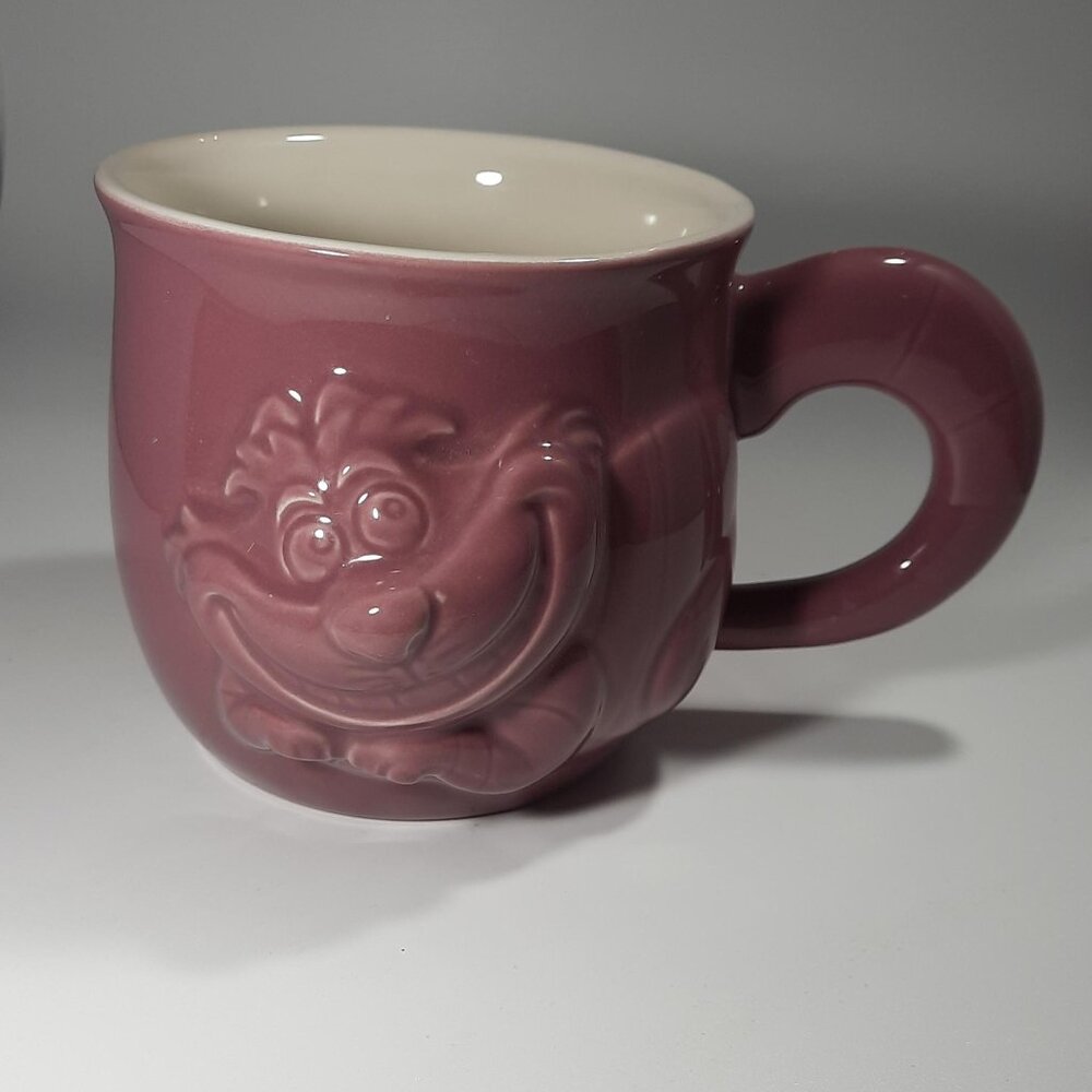 Disney Store Cheshire Cat 3D Coffee Tea Mug Cup Mauve Purple